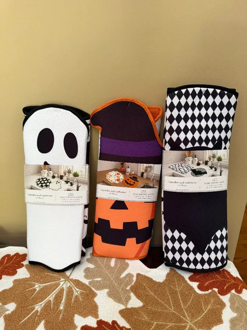 Cupcakes and Cashmere at home 2 pack shaped Halloween Dish Drying Mats YOU PICK